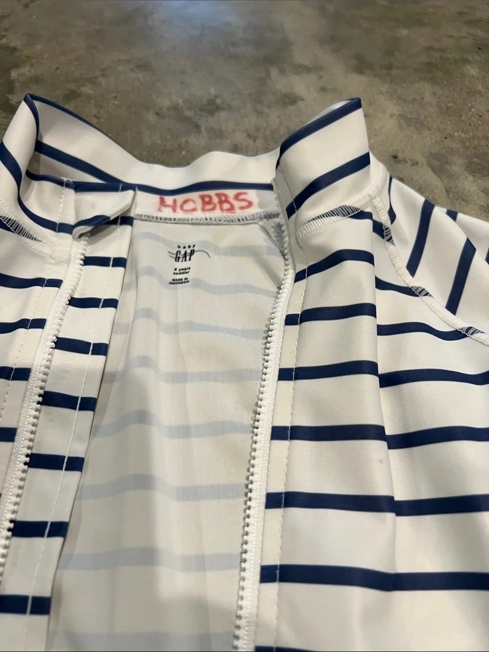 GAP White and Navy Striped Kids Long-Sleeve jacket